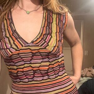 M Missoni vintage Striped V-Neck dress in Multicolor